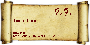 Imre Fanni névjegykártya