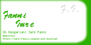 fanni imre business card